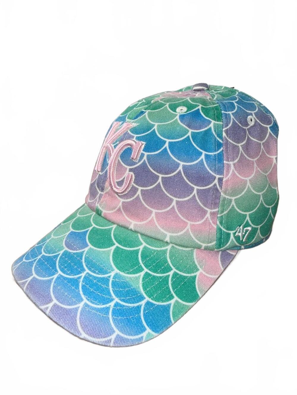 47 Brand Kansas City Royals Youth Turquoise Mermaid Scale Baseball Cap - Picture 3 of 7
